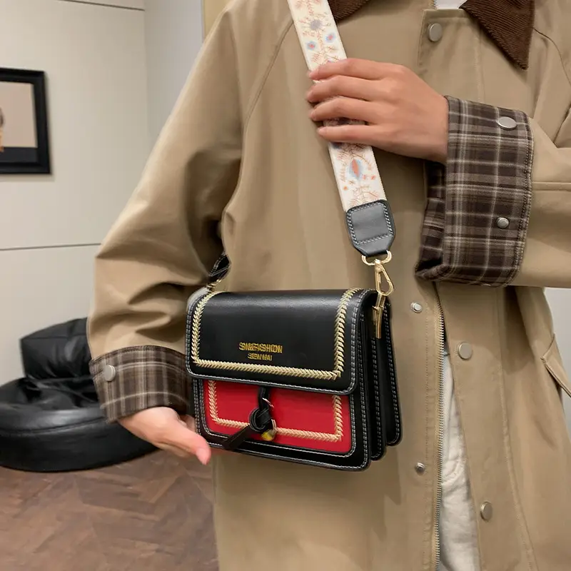 Trendy Black Red Crossbody Bag for Women - Image 7
