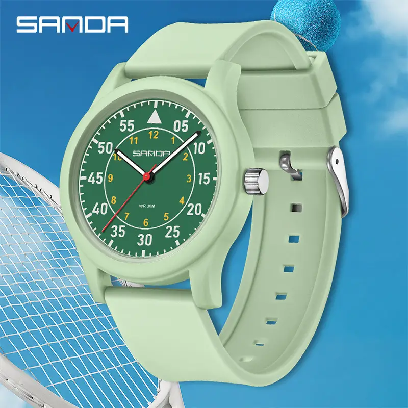 Sanda Quartz Watch Black Waterproof for Students Civil Servants - Image 9