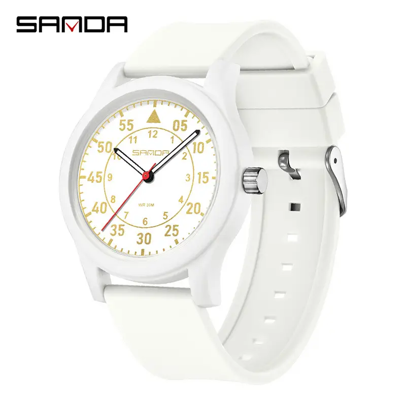 Sanda Quartz Watch Black Waterproof for Students Civil Servants - Image 6