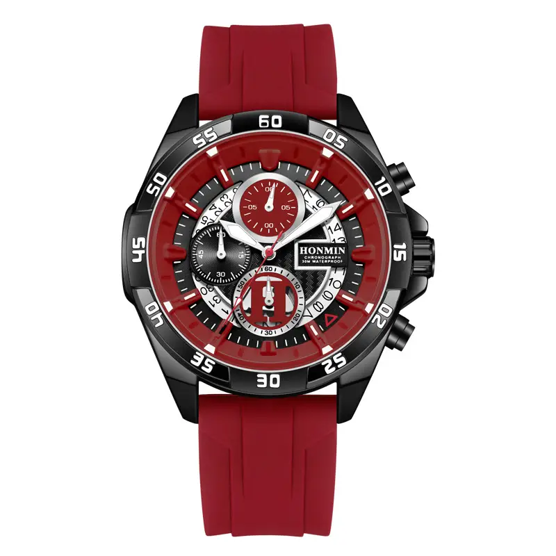 HONMIN Men's Multifunctional Luminous Watch Yellow Black - Image 3
