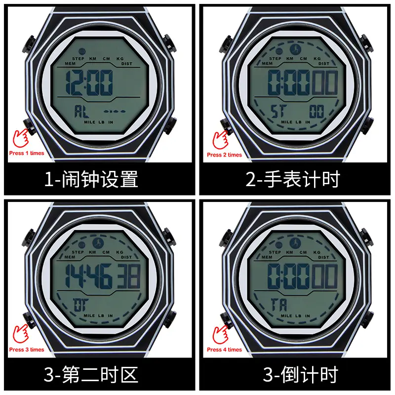 Digital Analog Watch with Alarm Clock & Cartoon Strap - Image 8