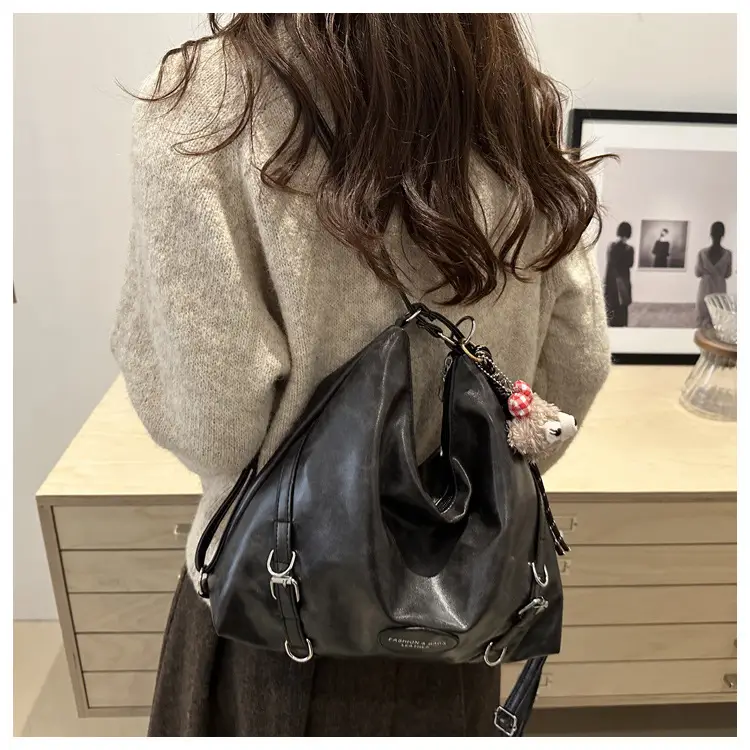 Women's Retro Fashion Shoulder Bag with Cute Charm — feature 17