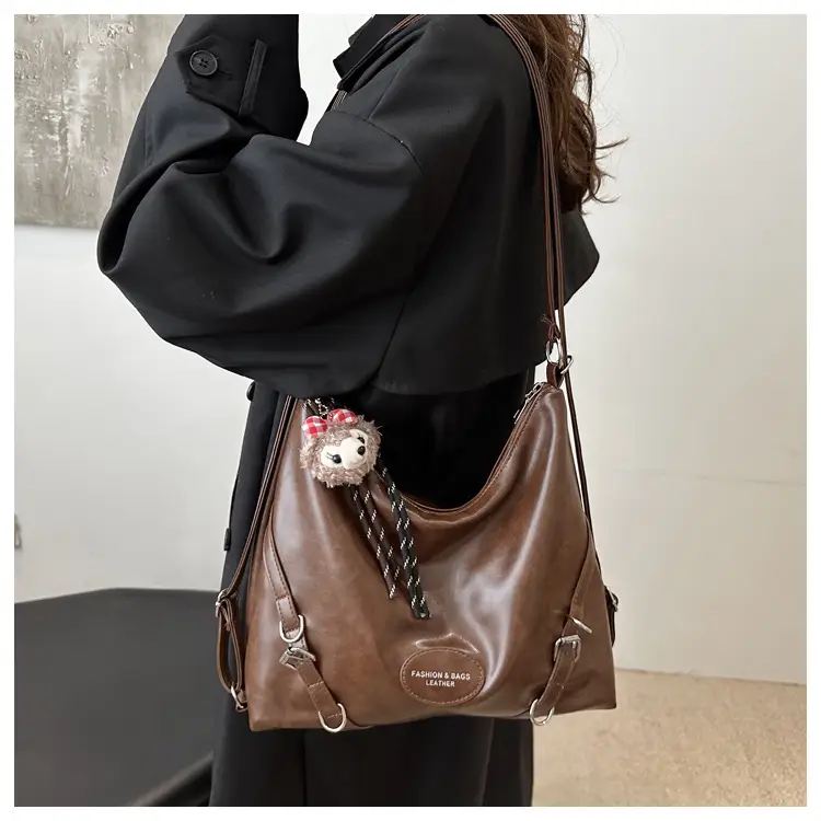Women's Retro Fashion Shoulder Bag with Cute Charm — feature 8