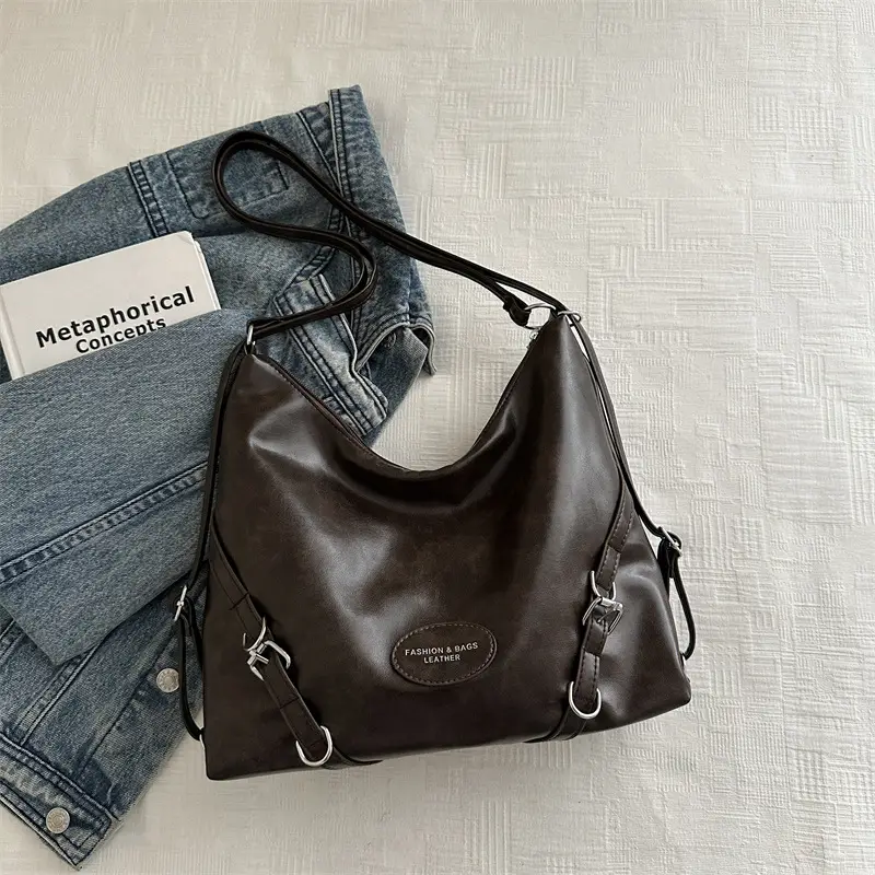 Women's Retro Fashion Shoulder Bag with Cute Charm - Image 4