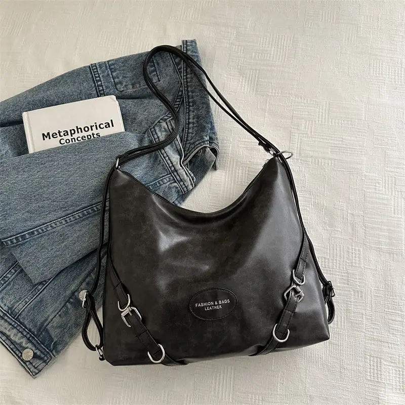 Women's Retro Fashion Shoulder Bag with Cute Charm - Image 6
