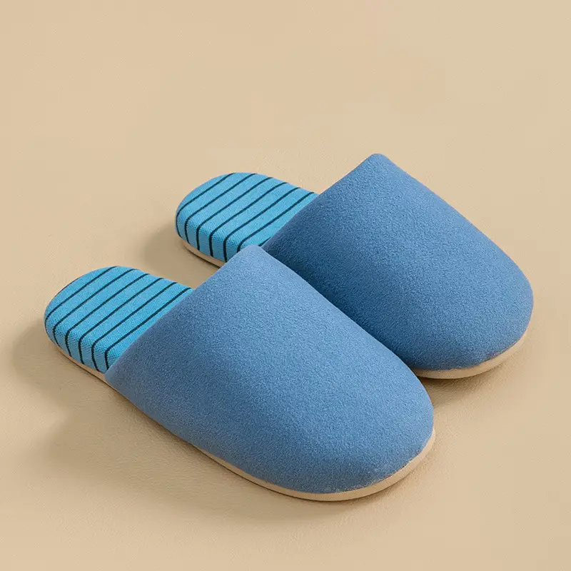 Women Black Cotton Slippers Warm Winter Indoor Home