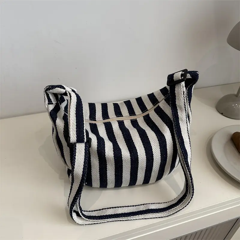 Red White Striped Crossbody Bag for Women - Image 7