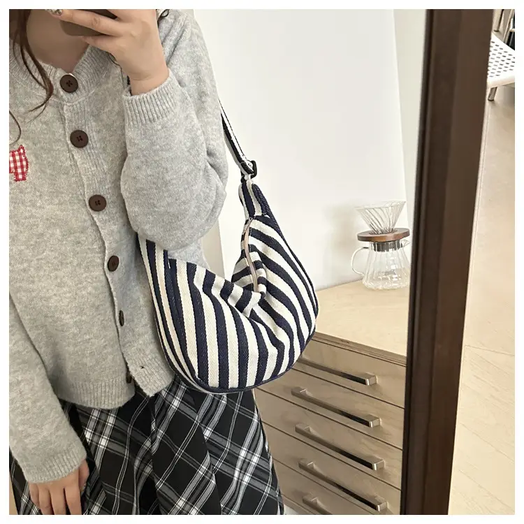Red White Striped Crossbody Bag for Women — feature 10
