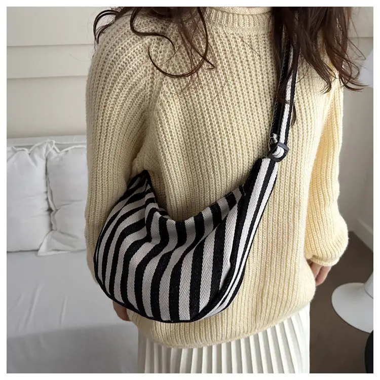 Red White Striped Crossbody Bag for Women — feature 16