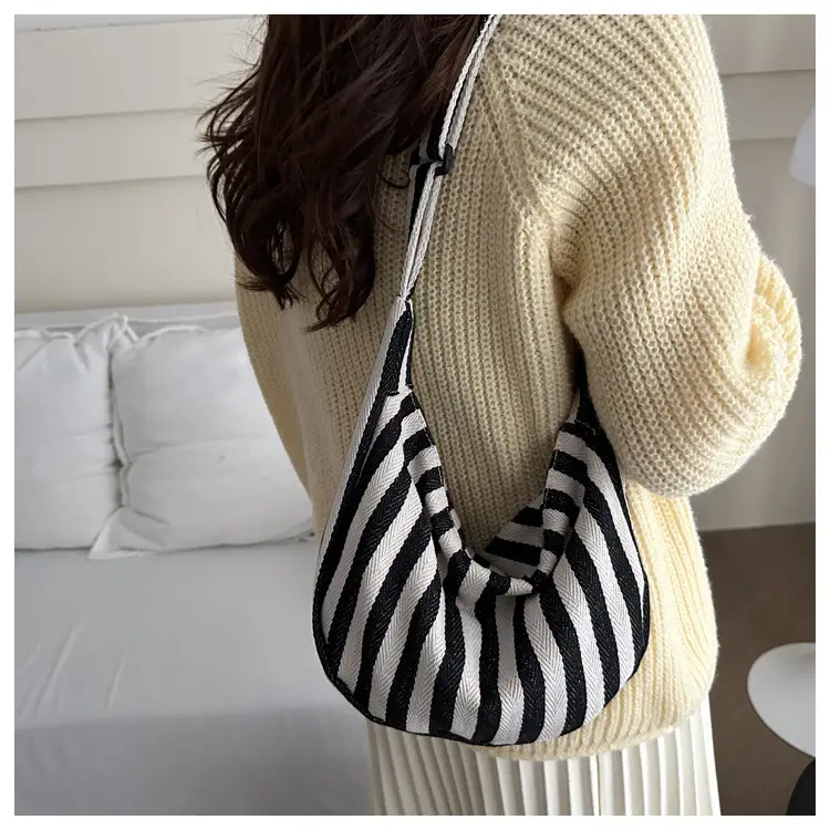 Red White Striped Crossbody Bag for Women — feature 17
