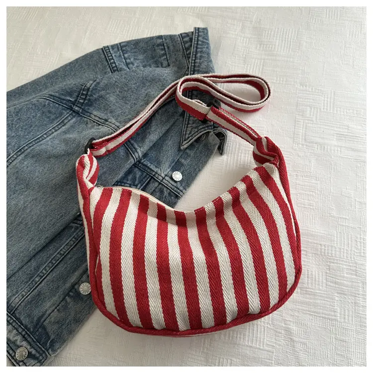 Red White Striped Crossbody Bag for Women — feature 21