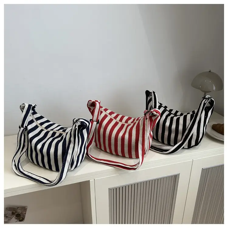 Red White Striped Crossbody Bag for Women — feature 22