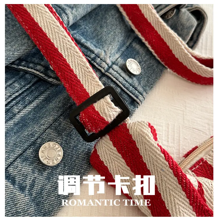 Red White Striped Crossbody Bag for Women — feature 5
