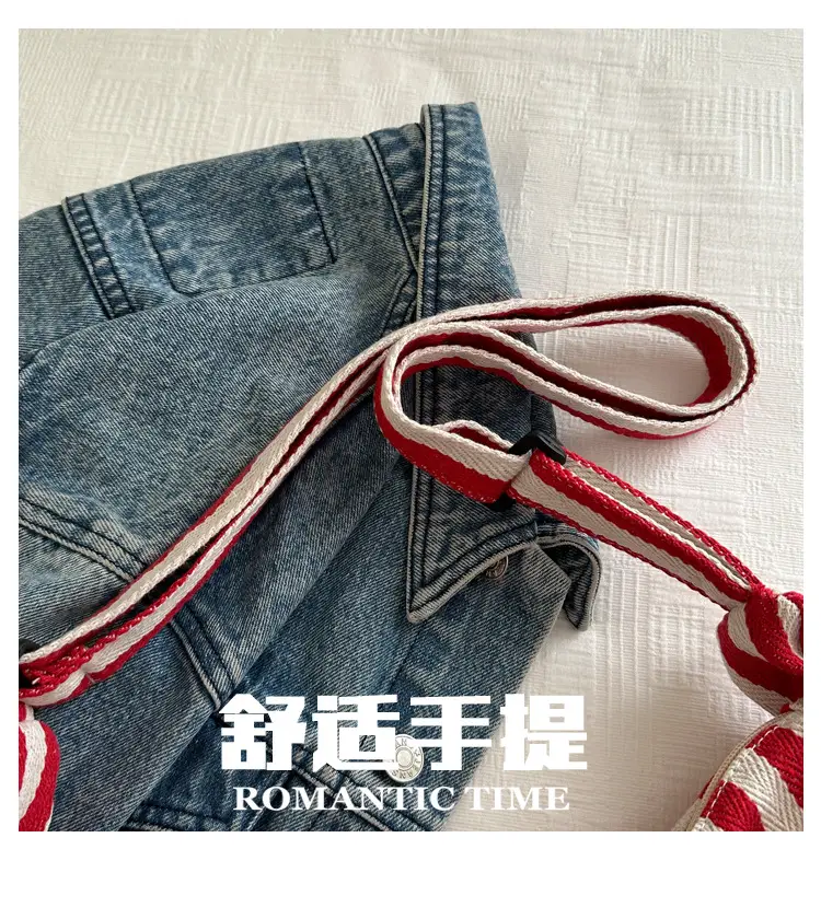 Red White Striped Crossbody Bag for Women — feature 6