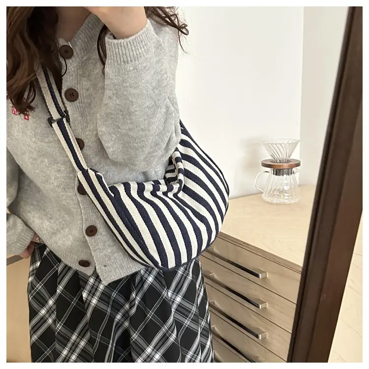 Red White Striped Crossbody Bag for Women — feature 8