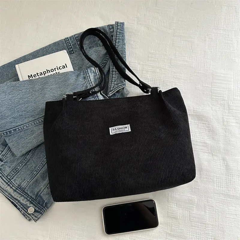 Women's Cross-Border Shoulder Bag Tote 2026 Corduroy - Image 7