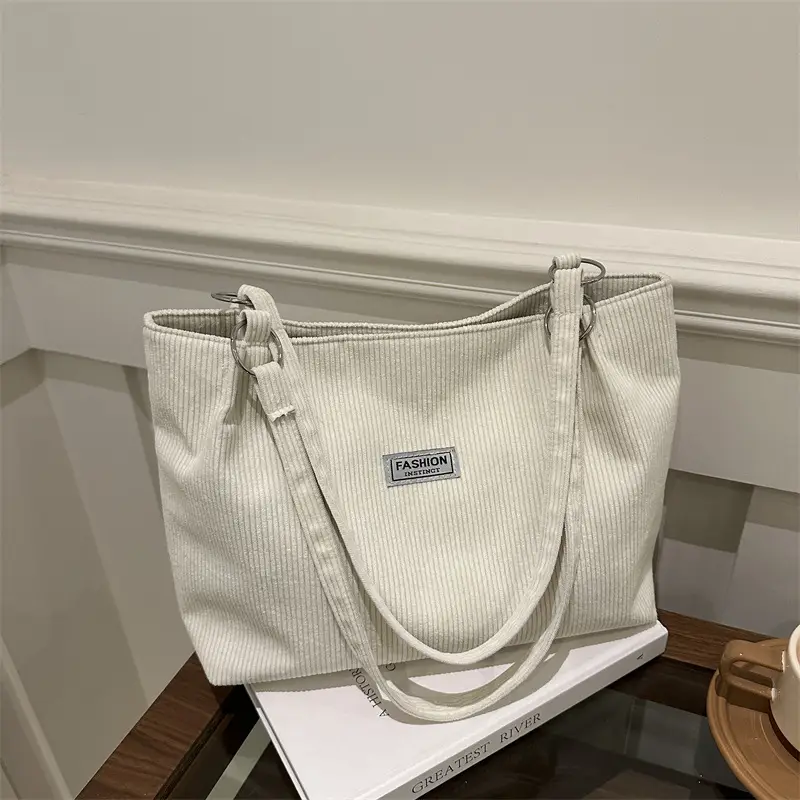 Women's Cross-Border Shoulder Bag Tote 2026 Corduroy - Image 9