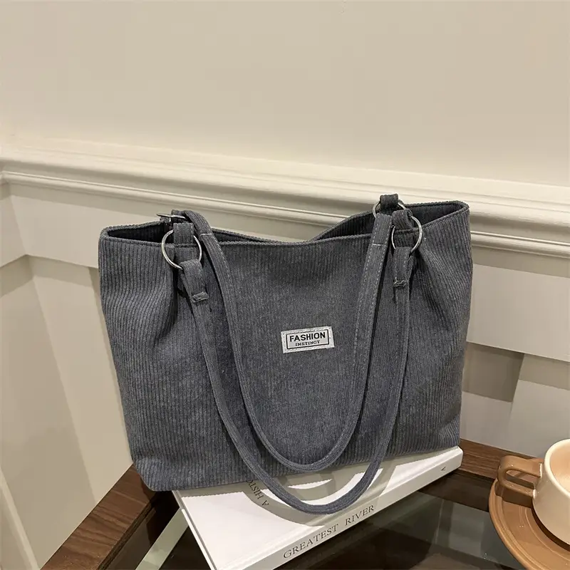 Women's Cross-Border Shoulder Bag Tote 2026 Corduroy — feature 1