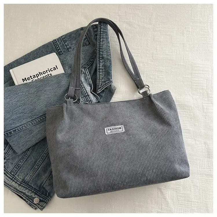 Women's Cross-Border Shoulder Bag Tote 2026 Corduroy — feature 15