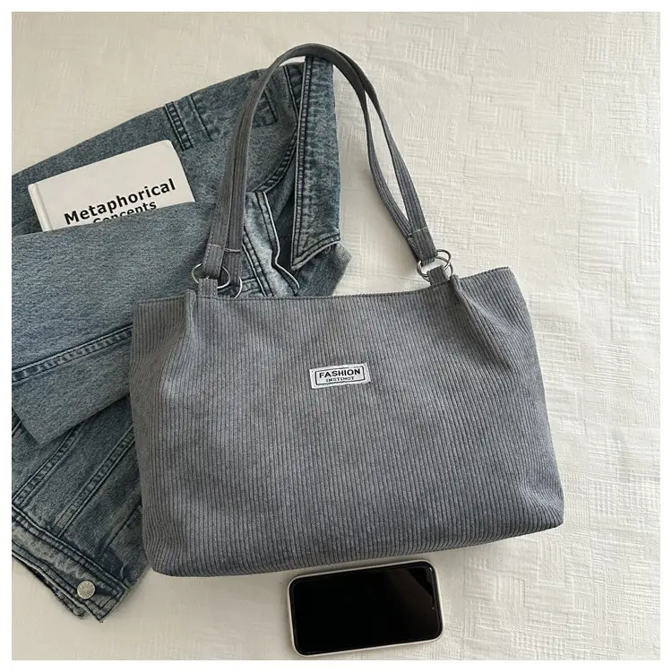 Women's Cross-Border Shoulder Bag Tote 2026 Corduroy — feature 16