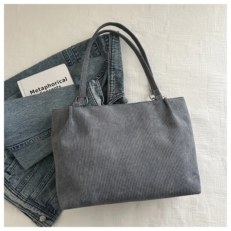 Women's Cross-Border Shoulder Bag Tote 2026 Corduroy — feature 17