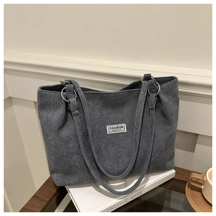 Women's Cross-Border Shoulder Bag Tote 2026 Corduroy — feature 22