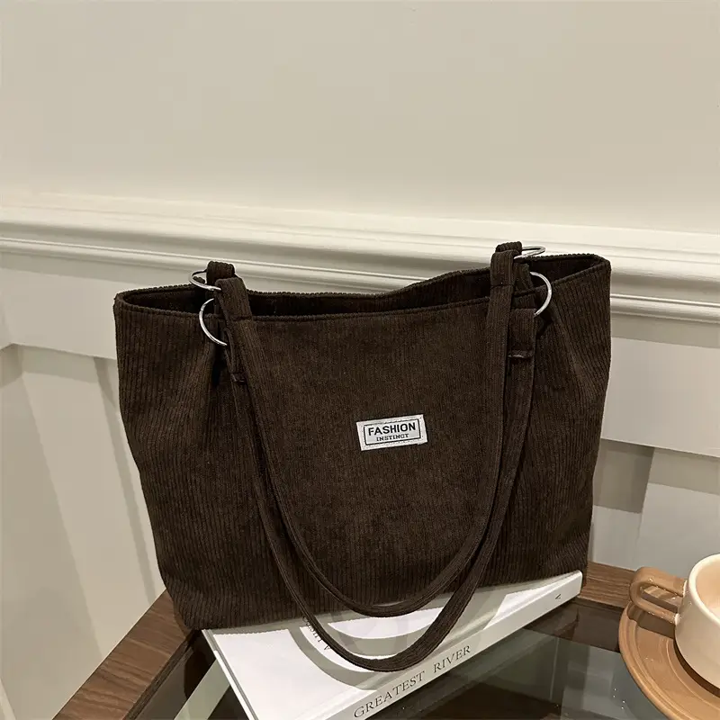 Women's Cross-Border Shoulder Bag Tote 2026 Corduroy — feature 3