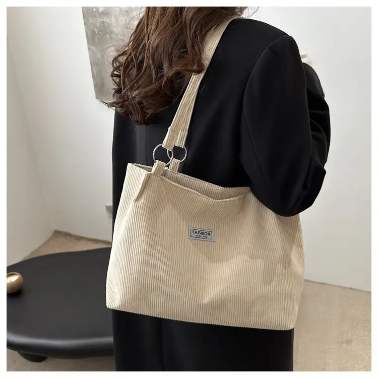 Women's Cross-Border Shoulder Bag Tote 2026 Corduroy — feature 30