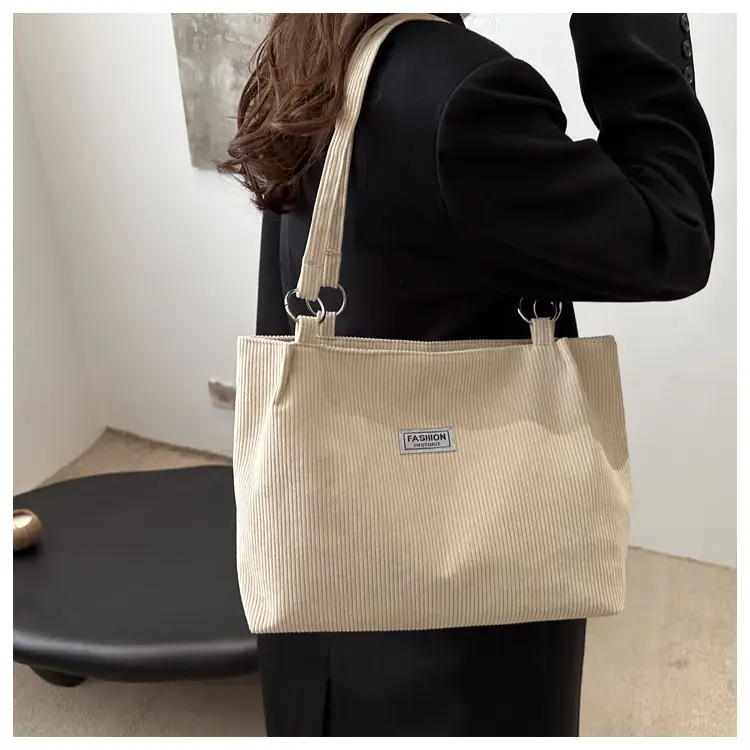 Women's Cross-Border Shoulder Bag Tote 2026 Corduroy — feature 31
