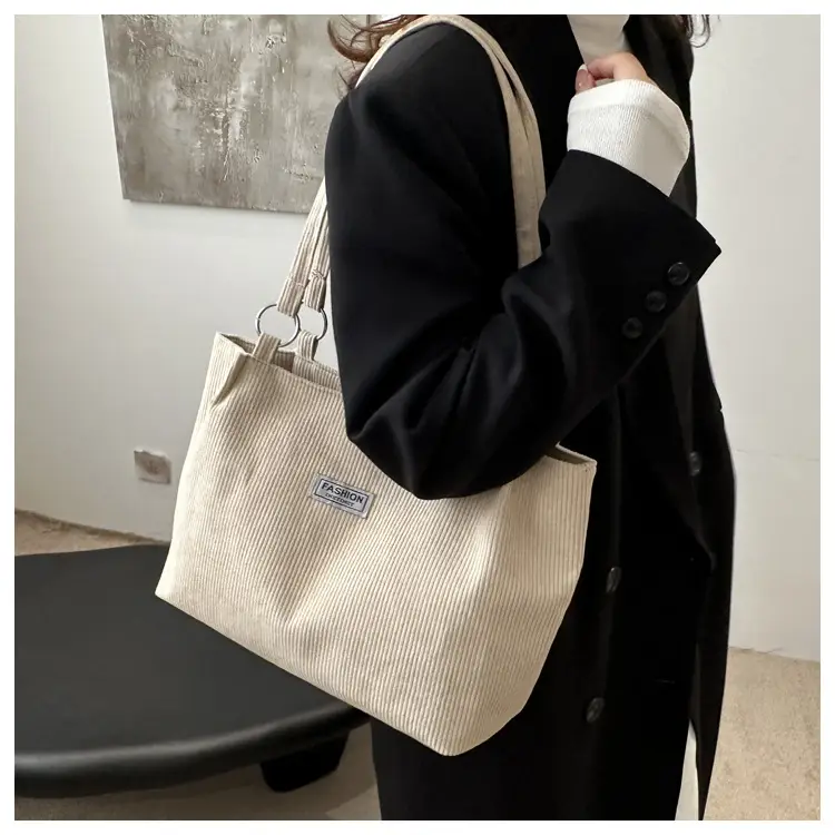 Women's Cross-Border Shoulder Bag Tote 2026 Corduroy — feature 32