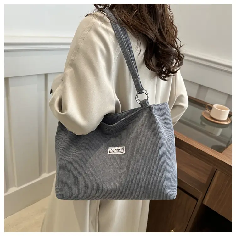 Women's Cross-Border Shoulder Bag Tote 2026 Corduroy — feature 33