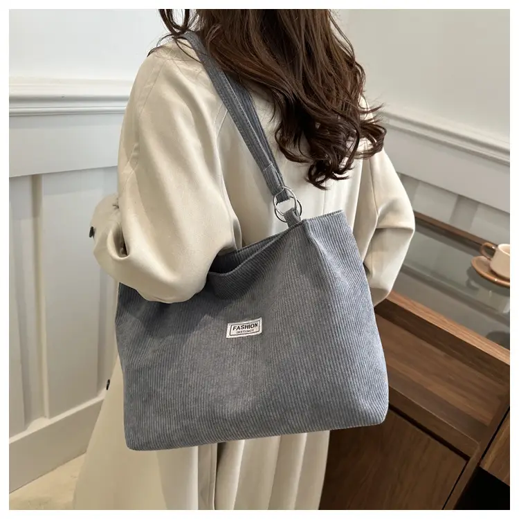Women's Cross-Border Shoulder Bag Tote 2026 Corduroy — feature 34