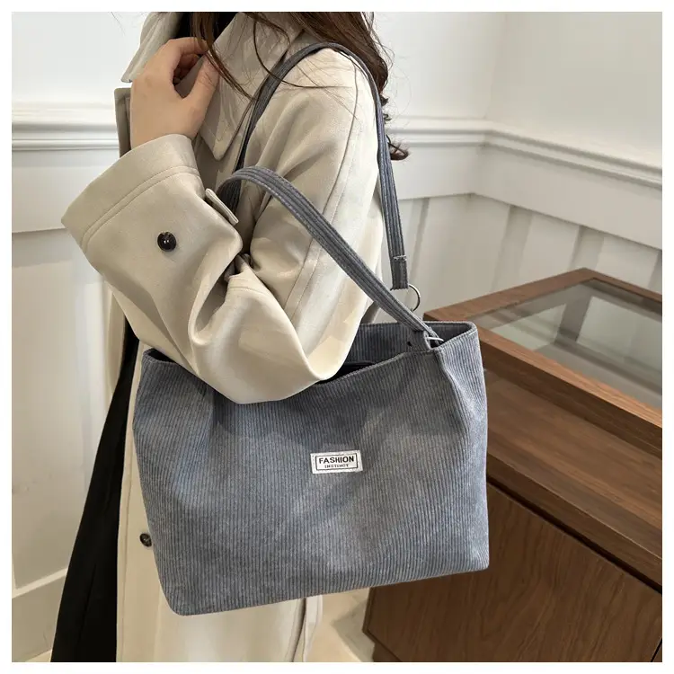 Women's Cross-Border Shoulder Bag Tote 2026 Corduroy — feature 36