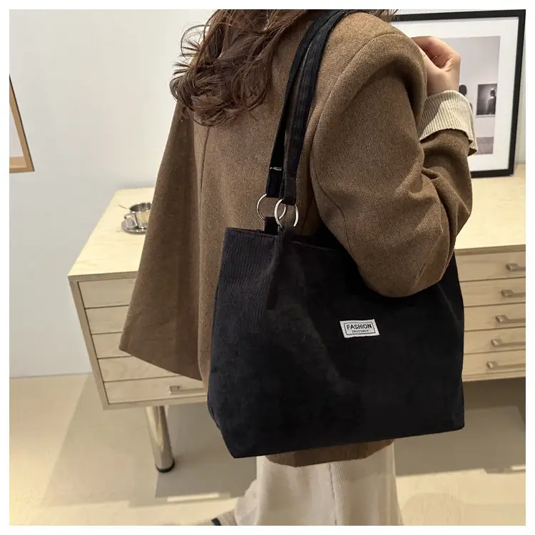 Women's Cross-Border Shoulder Bag Tote 2026 Corduroy — feature 38