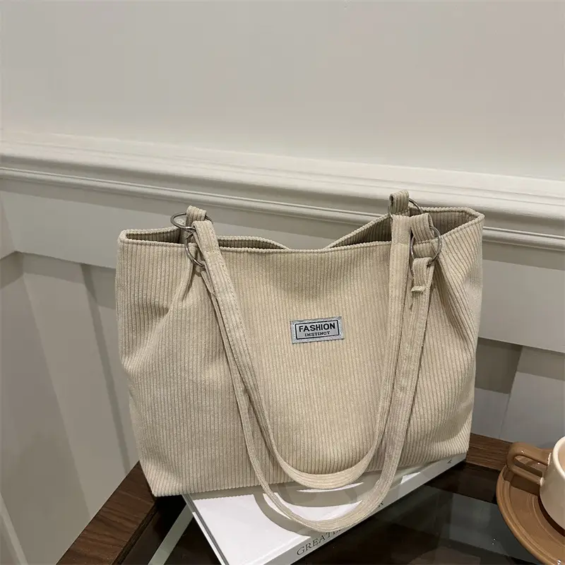 Women's Cross-Border Shoulder Bag Tote 2026 Corduroy — feature 4