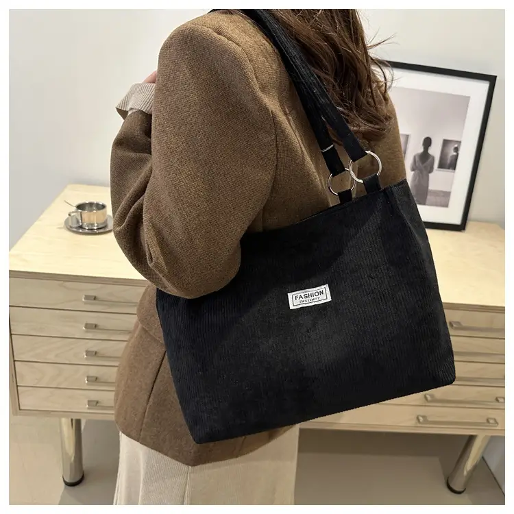 Women's Cross-Border Shoulder Bag Tote 2026 Corduroy — feature 40