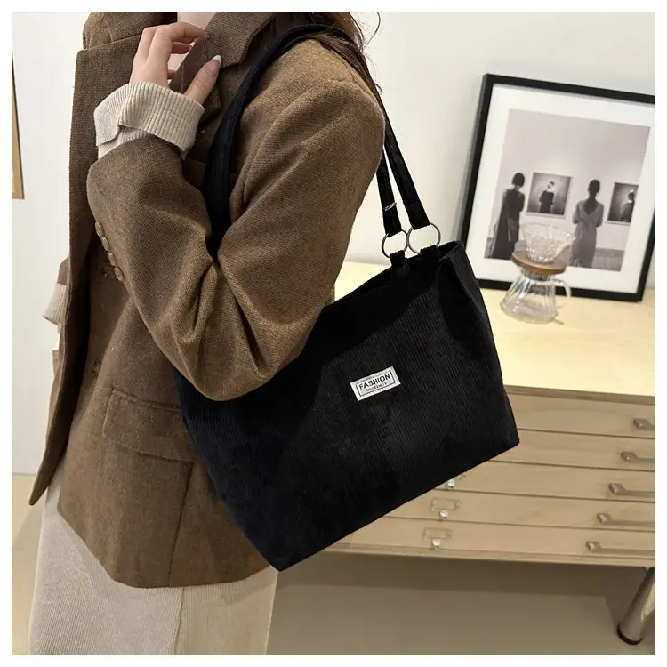 Women's Cross-Border Shoulder Bag Tote 2026 Corduroy — feature 42