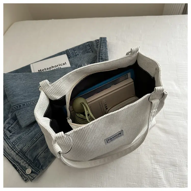 Women's Cross-Border Shoulder Bag Tote 2026 Corduroy — feature 43
