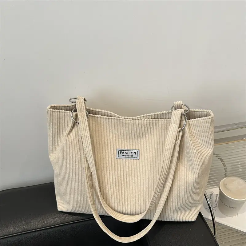 Women's Cross-Border Shoulder Bag Tote 2026 Corduroy — feature 5