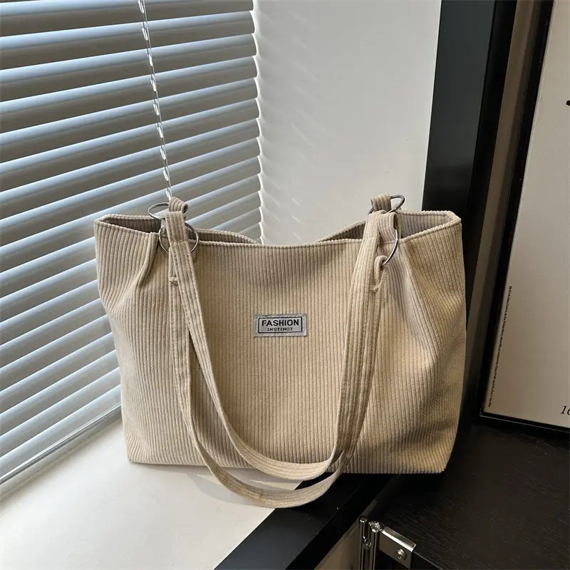 Women's Cross-Border Shoulder Bag Tote 2026 Corduroy - Image 5