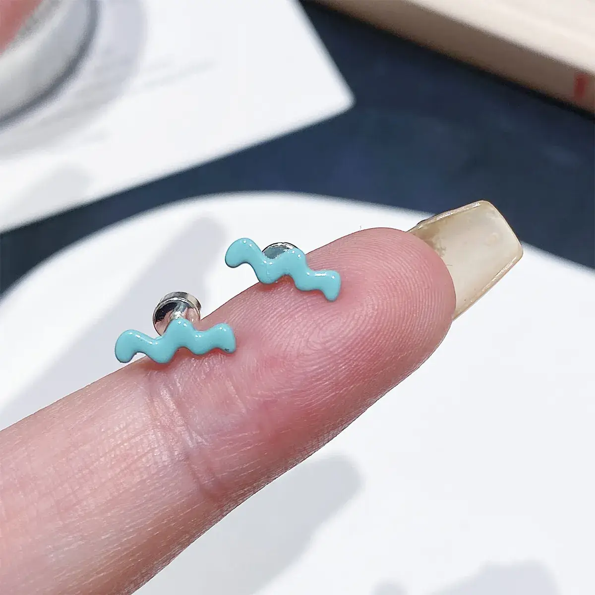 Macaron Color Ear Bone Nail Sweet Cute All-match Earrings 316L Titanium Steel Ear Holes Earrings - Image 9