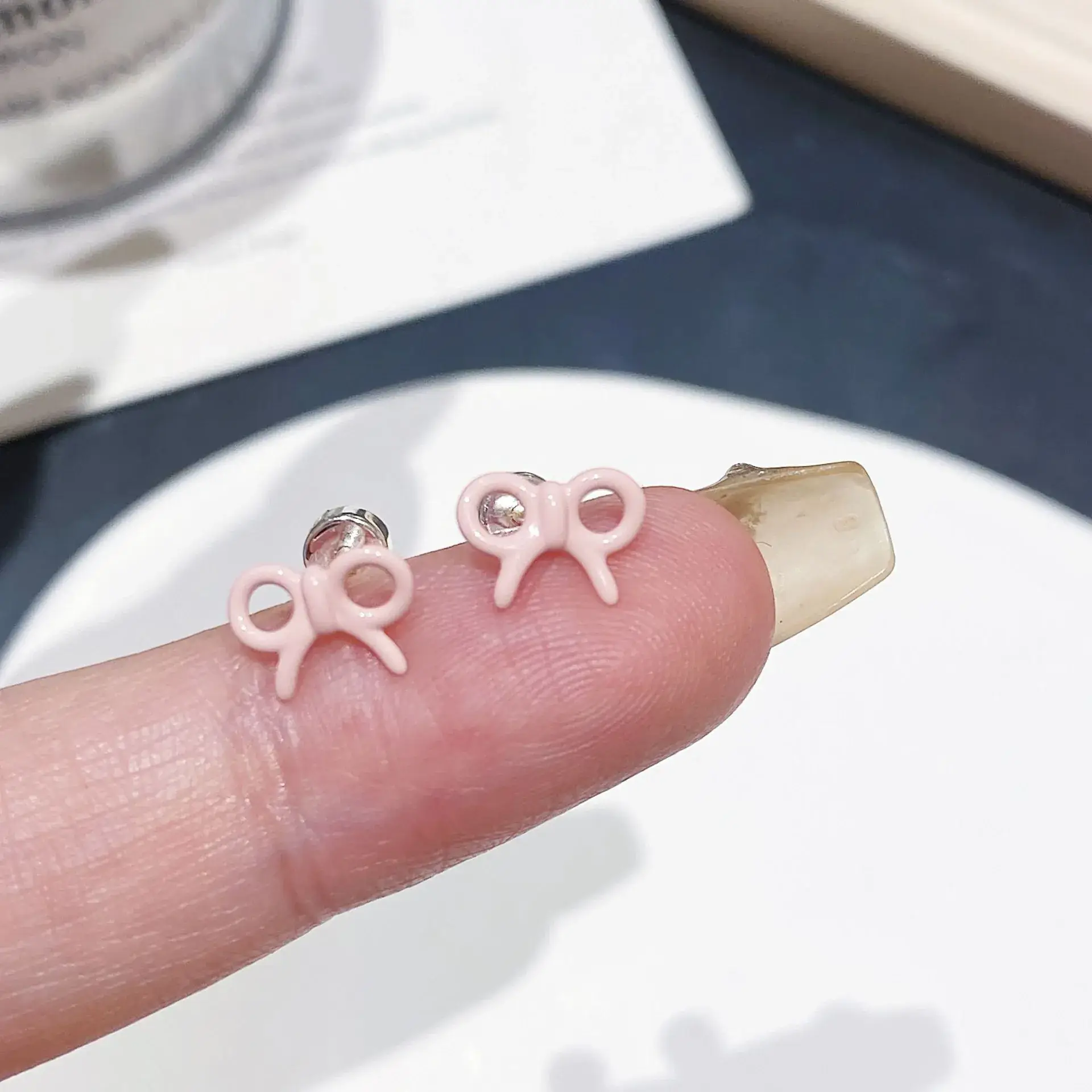 Macaron Color Ear Bone Nail Sweet Cute All-match Earrings 316L Titanium Steel Ear Holes Earrings - Image 4