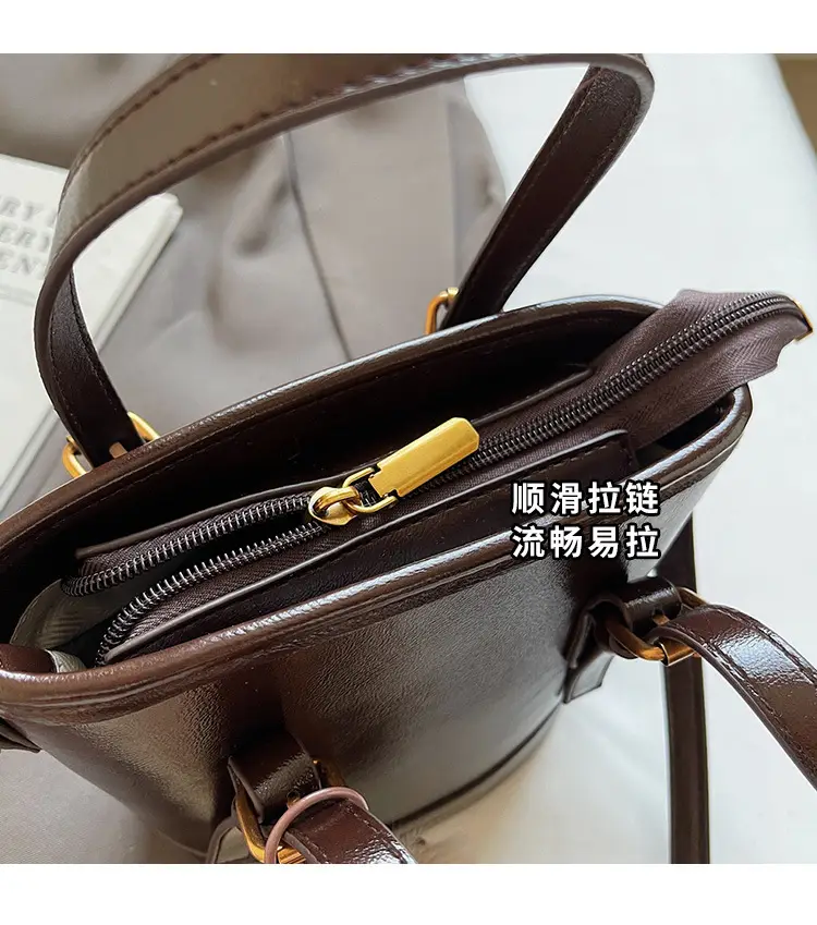 Women's White Leather Shoulder Bag with Pom Pom Charm — feature 5