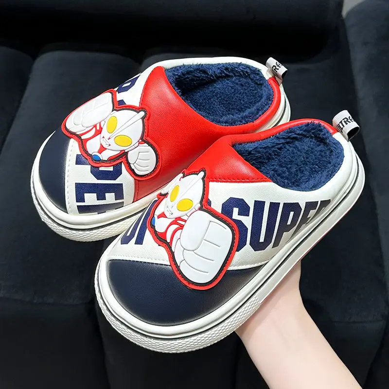 Cute Altman Children's Cotton Slippers Boys 2024 New Winter Indoor Home Exterior Wear Baby Warm Cotton Shoes
