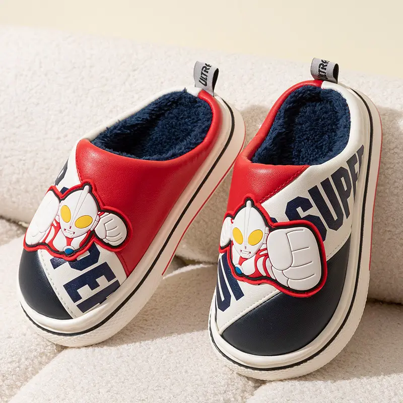Cute Altman Children's Cotton Slippers Boys 2024 New Winter Indoor Home Exterior Wear Baby Warm Cotton Shoes