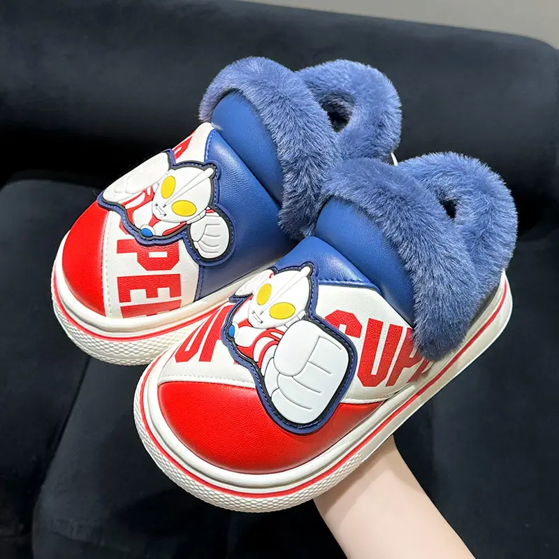Cute Altman Children's Cotton Slippers Boys 2024 New Winter Indoor Home Exterior Wear Baby Warm Cotton Shoes