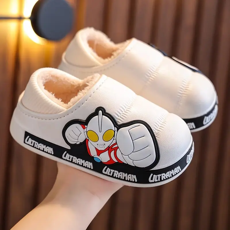 Cute Altman Children's Cotton Slippers Boys 2024 New Winter Indoor Home Exterior Wear Baby Warm Cotton Shoes