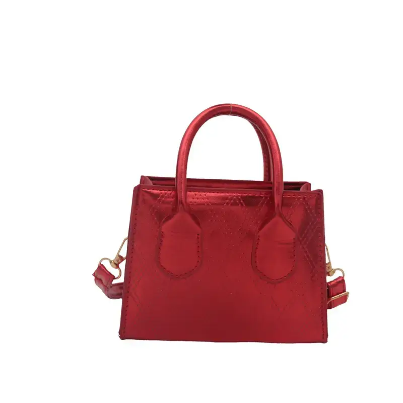 Golden Textured Rhombic Crossbody Bag 2024 - Image 10