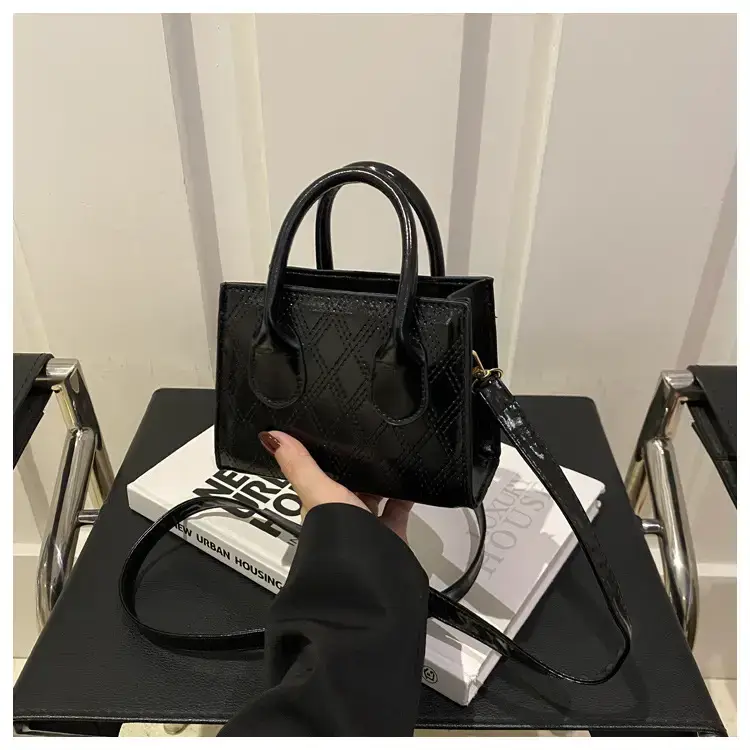 Golden Textured Rhombic Crossbody Bag 2024 — feature 21