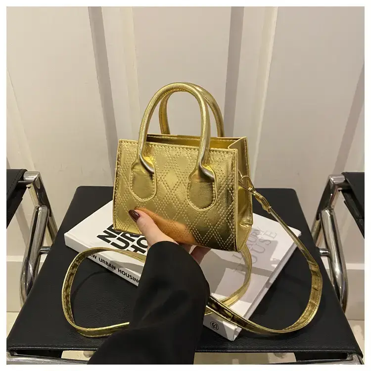 Golden Textured Rhombic Crossbody Bag 2024 — feature 24
